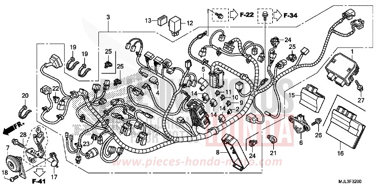 KABELBAUM von NC750X DCT SWORD SILVER METALLIC (NHA95) von 2014